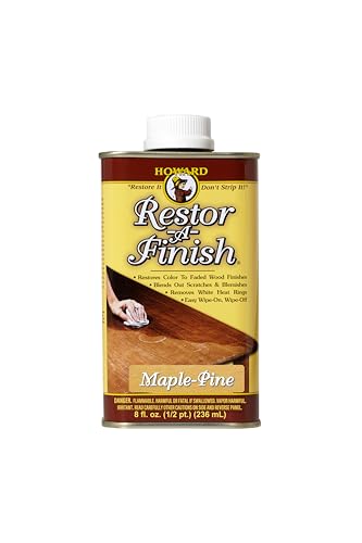HOWARD - Restor-A-Finish: Restore Your Maple-Pine Wood Finishes Repair Scratches, Eliminate Stains, White Heat or Water Rings and More. Safe on Furniture, Trim, and All Finished Wood. Size: 8 Fl oz