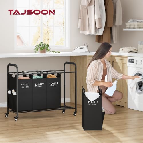 4-Bag-Laundry-Sorter-Cart-Laundry-Sorter-4-Sections-Black-Laundry-Hamper-with-Heavy-Duty-Lockable-Wheels-Laundry-Basket-Organizer-with-Removable-Bags-Laundry-Room-Bathroom-Bedroom