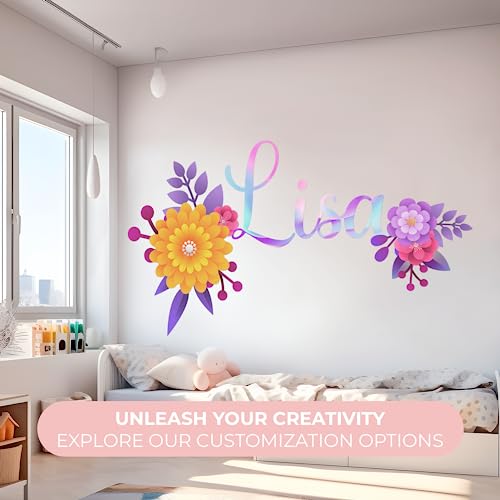 Vinilos Decorativos Personalizados Flores y Arcoíris para Pared miniatura 2