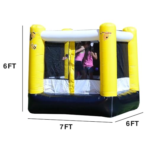 JumpOrange Busy Bee Bounce House Inflatable for Little Kids and Toddlers (with Blower), Basketball Hoop, Outdoor Indoor, Light Weight, Birthday Party, Bouncy House Jumper - Image 4