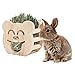 AHANDMAKER Hölzerne Haustier Heu Futterspender, niedliche kleine Bär geformt Wand montierbar Heu Futterspender weniger verschwendet Heu Rack Heu Spender, für Bunny Chinchilla kleine Haustiere