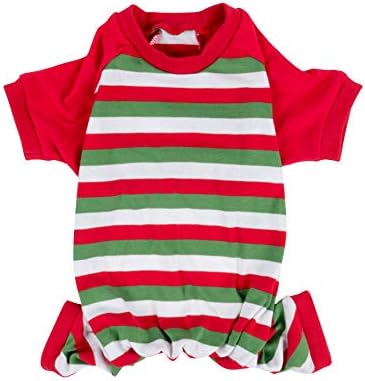 Leveret Matching Dog Pajamas Christmas Pjs 100% Cotton Red/White/Green Size Large
