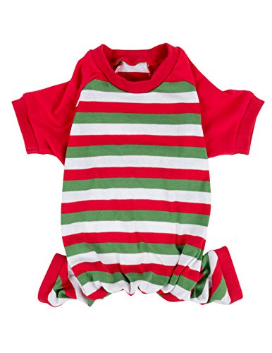 Leveret Matching Dog Pajamas Christmas Pjs 100% Cotton Red/White/Green Size Large #TOP2