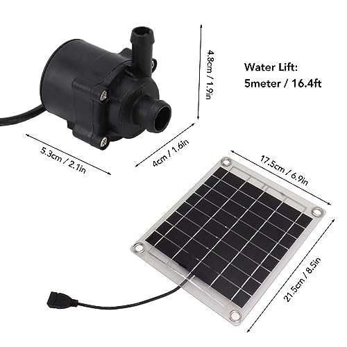 Bomba de agua solar sumergible con interruptor ajustable y panel de 20 W para fuentes 3