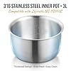 3L 316 Stainless Steel Rice Cooker Inner Pot Compatible with Zojirushi NS-TSH10C, Replacement Inner Bowl Fits B362/B366, Thickened One-Piece Liner for Even Heating & Longer Heat Retention #1