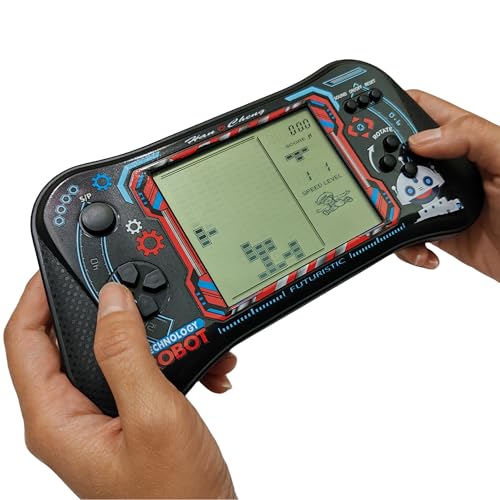 Nbguigdstr Brick Game Console,4.3" Large Screen Handheld Game Console,Building Block/Tank/Racing Game,Built-in 23 Classic Handheld Mini Games for Adults or Kids(Black)