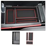 CDEFG Compatible avec Lexus NX 350 250 2022+ AZ20 Boîte de Rangement de Voiture Console Centrale Organizer Conteneur pour Palettes avec Porte-Monnaie pour Cartes à Monnaie Accessoire (Rouge)