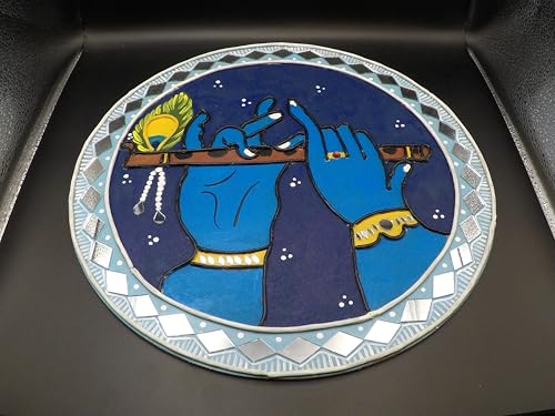 Beautiful Handcrafted 12" Circle lippan Art. Wall Art, Home Decor,