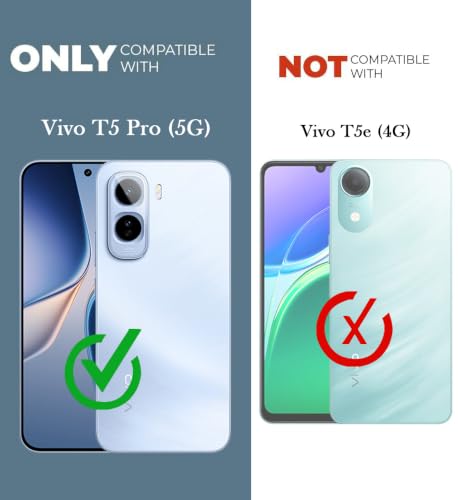 Image of Jkobi Lifetime Anti-Yellow MagSafe Compatible Clear Back Cover Case for Vivo T5 Pro 5G (Sleek Hard Crystal | Shockproof and Camera Protection)