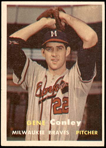 1957 Topps #28 Gene Conley Milwaukee Braves (Baseball Card) EX Braves