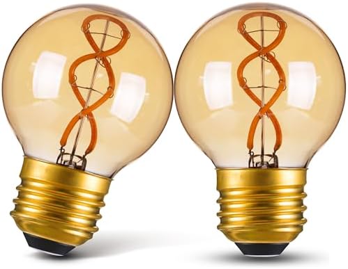 E26 Amber Edison Light Bulb 25 Watt Equal 3W G16.5 LED Bulbs,Dimmable