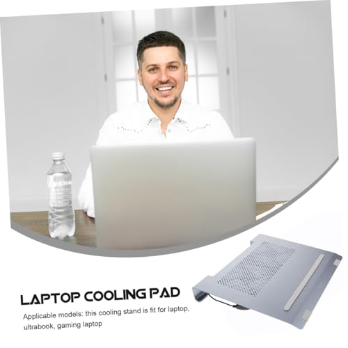 Base para laptop con ventilador USB, aluminio gris miniatura 4