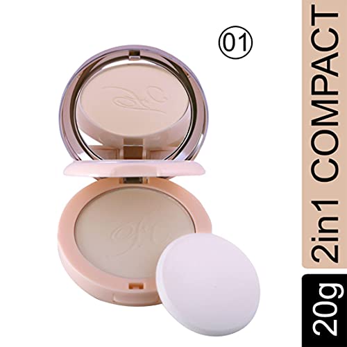 Image of FASHION COLOUR Oil Control Nude Makeover 2 in 1 Powder | With Mirror and Powder Puff | Oil and Sweat Control | Long Lasting Compact Powder | Comes In 6 Variants | Shade 01