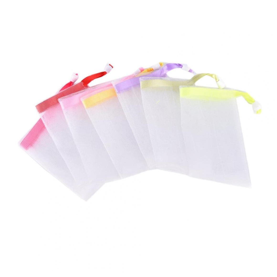 TOSSPER 5 Stück Nylon-Seifennetz Taschen – 9,5x15 Cm, Mit Kordelzug – Für Schaum & Peeling