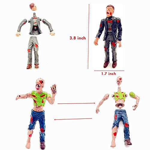 Qiandier Zombie Action Figures Realistic Hand Painted Toy Figurine Models 12Pcs #TOP4