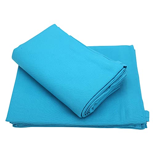 Image of LINENWALAS Cotton Curtains for Long Door Set of 2, Linen Textured Long Doors Curtains for Home Decor, Hangs Elegantly with Back Loops (4.5ft x 10 ft, Blue)