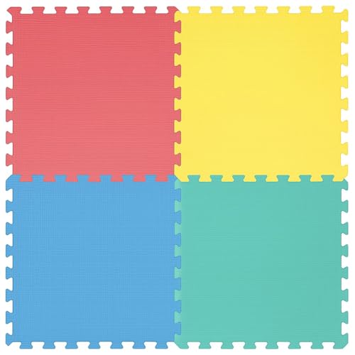 Tappetino Puzzle in Eva, 4 Pezzi 60x60 cm, Multicolore, Spessore 1 cm
