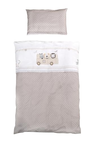 roba Bettwäsche für Babys, wendbar, Safaribus, 2-teilig, 100% Baumwolle,...