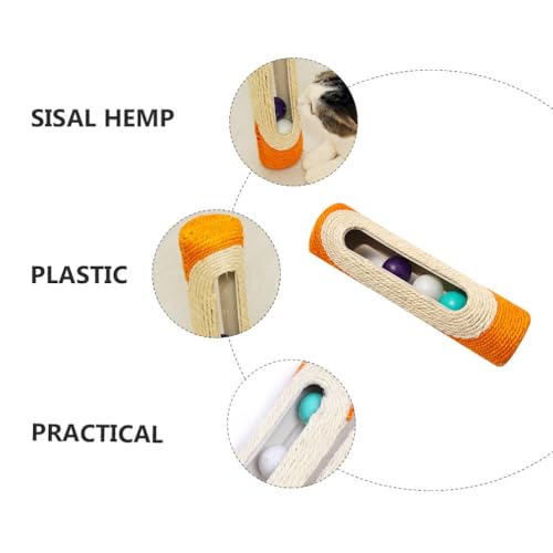 Rascador para gato con bola rodante y base de sisal miniatura 7