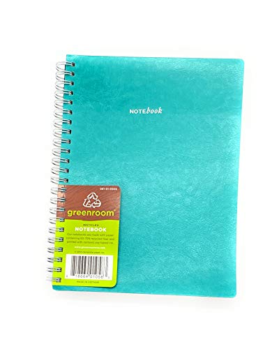 Journal à spirale anti-cornes en cuir souple turquoise 15,2x20,3 cm