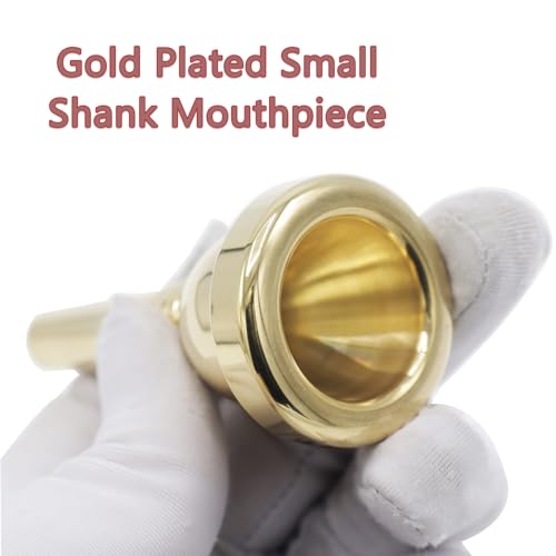 image for CashBeat 6 1/2AL Gold Plated Small Shank Trombone Mouthpiece, Euphoniu