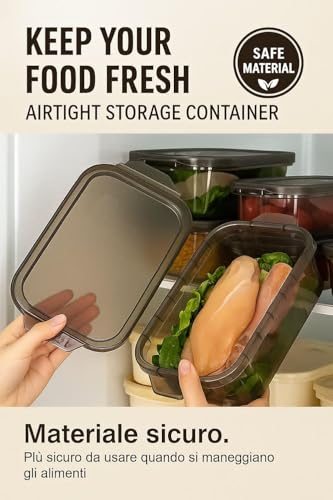 Image of SOLIGT CHONGZFU Pack of 6 Fridge Storage Containers, 1100ml, Freezer Safe,BPA Free,Food Grade Boxes for Kitchen Meal Prep,Vegetables,Fruits, Snacks,Leftovers,Stackable Space Saving Organizer