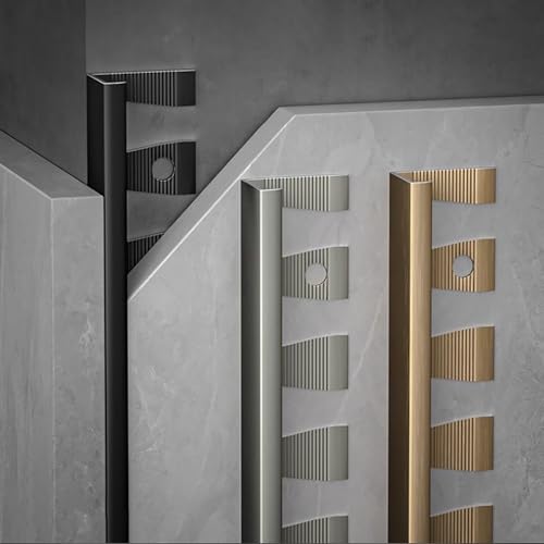 Raouoae Aluminium C-Shape Edging Profile, Anodised 135cm (2 Pieces) – Flexible End Profiles For Modern Room Design & Home Renovation(Silber,Hoch: 8.5mm)