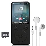 Lecteur MP3 Bluetooth 5.3 64Go avec Haut Parleur, Baladeur MP3 Bluetooth Enfant Sport HiFi sans Perte, Autonomie 70H, Radio FM, Écran 1,8”, Carte TF 64Go, MP4 Bluetooth Léger