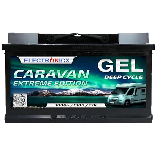 Electronicx CARAVAN EXTREME EDITION 100Ah / C100 / 12V GEL Versorgungsbatterie – 100 Ah – 12 Volt Batterie...