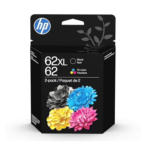 HP 62 Ink Cartridge, Black XL and Tri-Color (Black XL + CMY)
