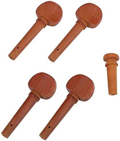 Miniatura 5 de Jiayouy Kit de accesorios de violín 44-34 con afinador fino de metal, 4 clavijas de afinación, pasador de barbilla, cola de repuesto para intestino,