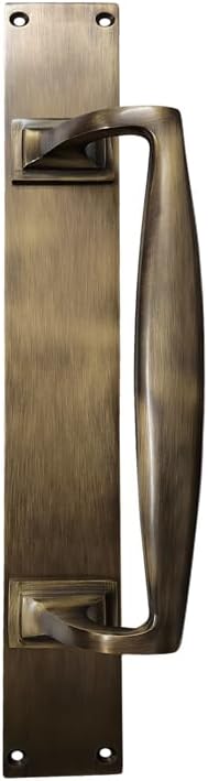 Adonai Hardware "Gabbatha Brass Door Pull on Plate - Antique Brass