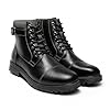 Bruno Marc Men's Motorcycle Combat Oxford Boot Fur Lining Warm Zipper Boots,Size 9,Black,ENGLE-05 #4