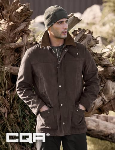 CQR Men's Flannel Lined Shirt Jackets, Long Sleeved Rugged Plaid Cotton Brushed Suede Shirt Jacket4