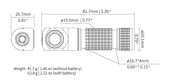 Image of Manker E03H III Rechargeable Headlamp Pocket Mini Flashlight with Clip - 90 Degree EDC Right Angle Flashlight with Headband and Magnet Tail (4000K High CRI 519A, Black)
