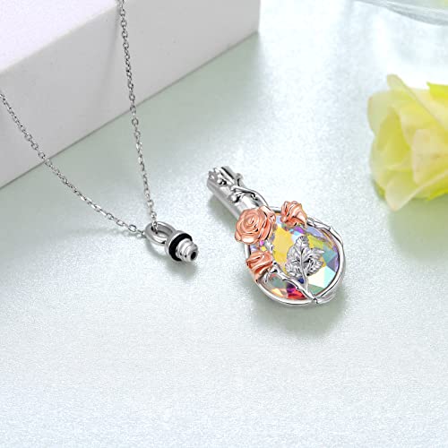 Memorial Necklace 925 Sterling Silver Urn Necklace for Ashes and Locket Necklace Memory Jewelry for Women Men3