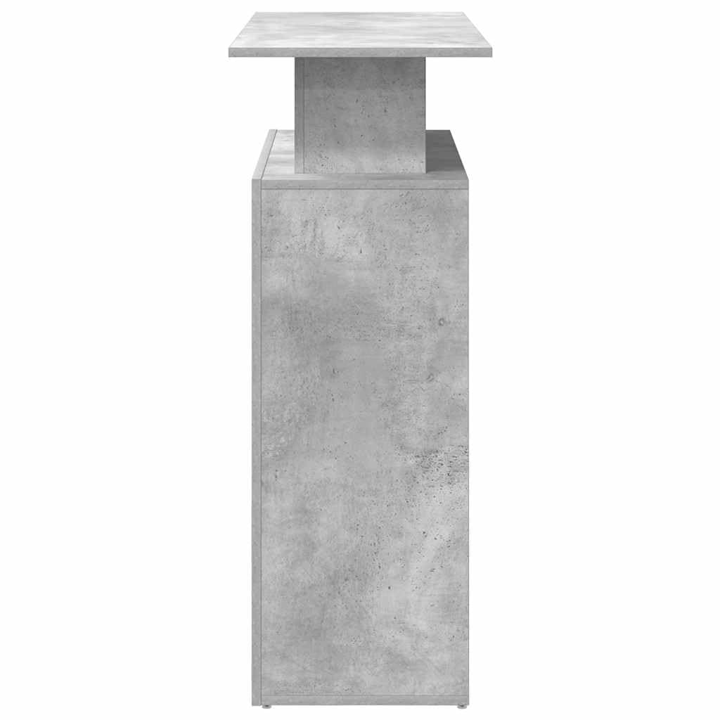 Banco reception, grigio cemento, 100 x 40 x 104 cm, materiale in legno, robusta scrivania per ufficio, hotel, salone, scrivania per computer versatile