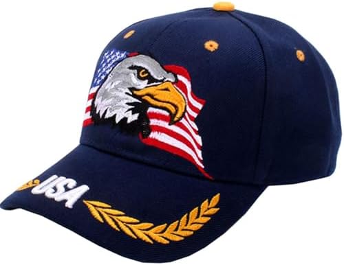 IZUS USA-Flag Eagles-Hat American Baseball-Cap Embroidered Base-Ball Dad Hat Cap for Men Women