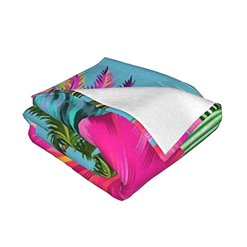 Couverture flanelle douce luxe Hello Hawaii plaid lit anti-bouloche
