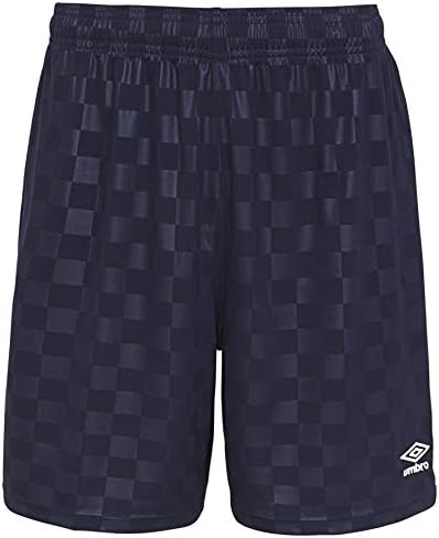 Umbro Kids' Checkered Short, Navy Blue, Large