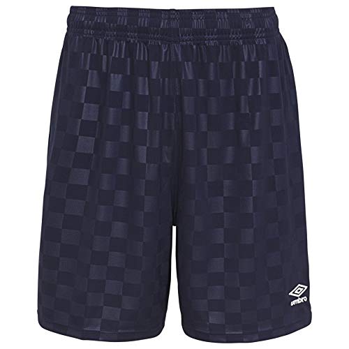 Umbro Men's Checkered Short, Navy Blue, Medium