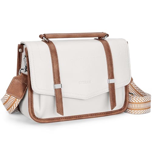 SYTRAH Small Crossbody Bags for Women, Lightweight Cross Body Purse for Travel, Mini Purses for Women Shoulder Handbags for Casual & Daily Use, Beige Brown
