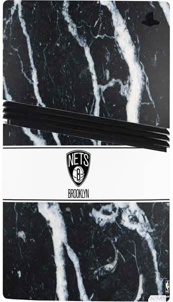 Skinit Decal Gaming Skin Compatible with PS5 Pro Bundle - Officially Licensed NBA Brooklyn Nets Marble Design