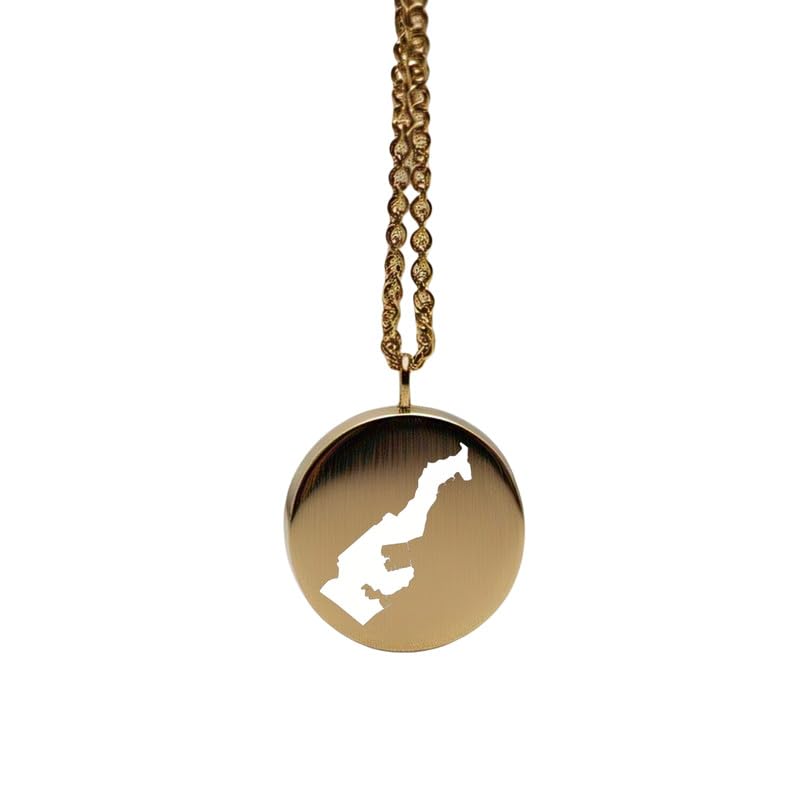 Colgante redondo mapa de Mónaco de plata de ley 24 mm, joyería de viaje y medallón de aventura