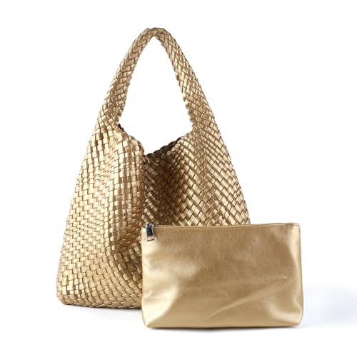 Image of Woven Tote Bag for Women with Purse