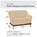 VAILGE 2-Seater Heavy Duty Patio Deep Bench Loveseat Cover, 100% Waterproof Outdoor Deep Sofa Cover, Lawn Patio Furniture Covers with Air Vent, Small (Deep), Beige & Brown