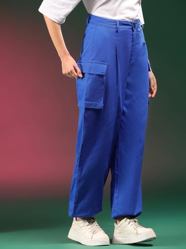 Image of KOTTY Women's High Rise Relaxed || Straight || Joggers Fit Cargo's for Pants || Trousers