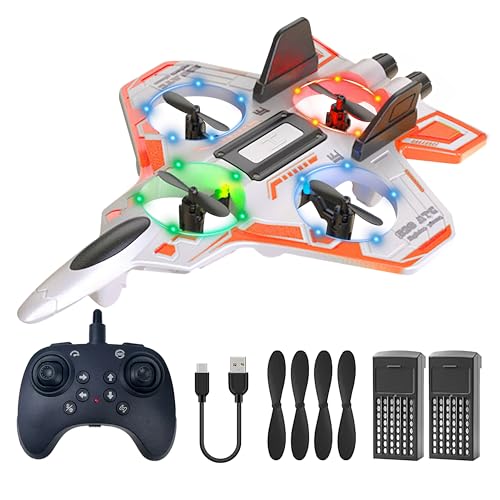 Remote Control Drone for Kids,2.4Ghz Foam RC Airplanes Helicopter Quadcopter with Auto Hovering,360° Flip,Gravity Sensing,Stunt Roll,Cool Light,2 Battery,Gifts for 8+ Kids Boys