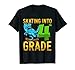 Patinaje de patineta de dinosaurio de 4º grado en cuarto grado Camiseta