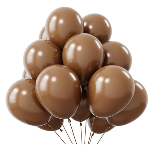 Image of KBZVNAF Brown Latex Party Balloons 50 Pack 12 inch